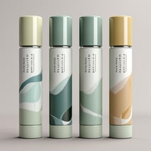 Branded lip balm sticks with subtle, classy designs